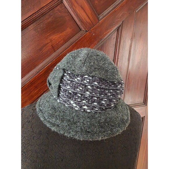 Creativa Womens Grey Wool Cloche Hat With Bow Made In Italy - Picture 2 of 4